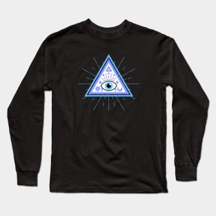 All Seeing eye Light Blue Long Sleeve T-Shirt